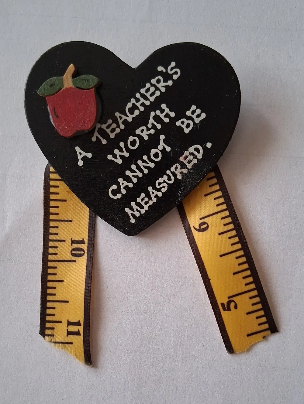 Teacher Appreciation Heart Brooch Pin